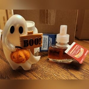 NEW Yankee Candle Boo Ghost ScentPlug with Orange Pumpkin & 1 Apple PumpkinScent